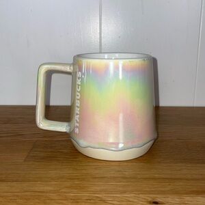 2019 Starbucks White Pearl Iridescent Drip Mug - 12 oz
